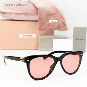 NEW Miu Miu MU12ZS 16K1D0 Black Red Phantos Unisex Sunglasses 0MU 12ZS Sunglasses Miu Miu Black in Plastic - 46733875 main image 4